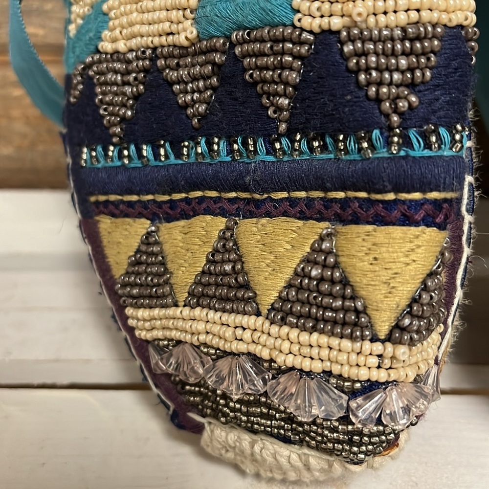 SAM EDELMAN Karolyn Beaded India Blue Lace-Up Espadrilles 9 - Picture 5 of 8